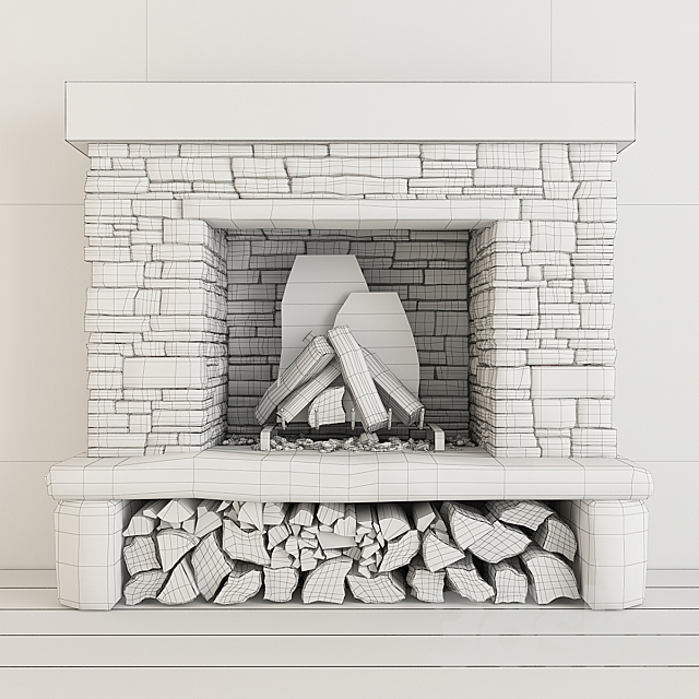 Stone fireplace 3DSMax File - thumbnail 3