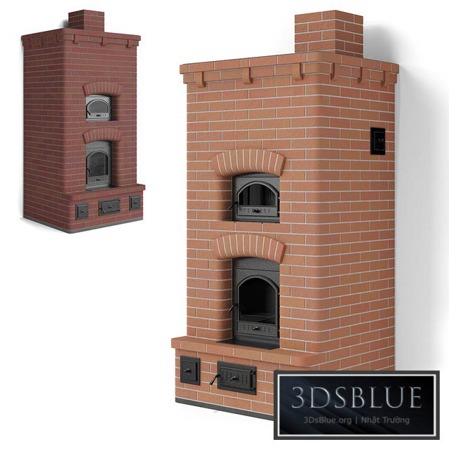 Stove brick stove with a bread chamber 3DS Max - thumbnail 3