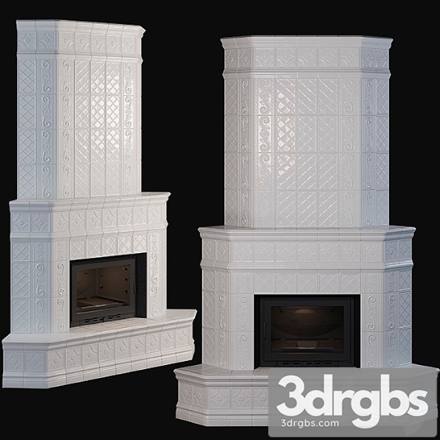 Stove – corner fireplace with tiles 3dsmax Download - thumbnail 1