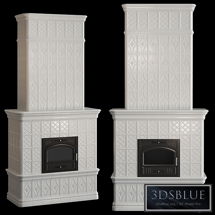 Stove – fireplace with tiles 3DS Max - thumbnail 3