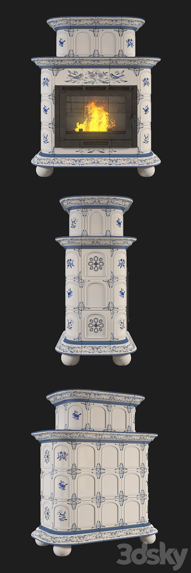 Stove “Provence Delft” 3ds Max - thumbnail 2