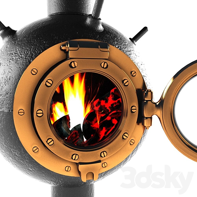 Suspended fireplace bathyscaphe 3DSMax File - thumbnail 2