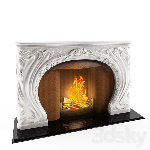 Tiffany Fireplace 3ds Max - thumbnail 1