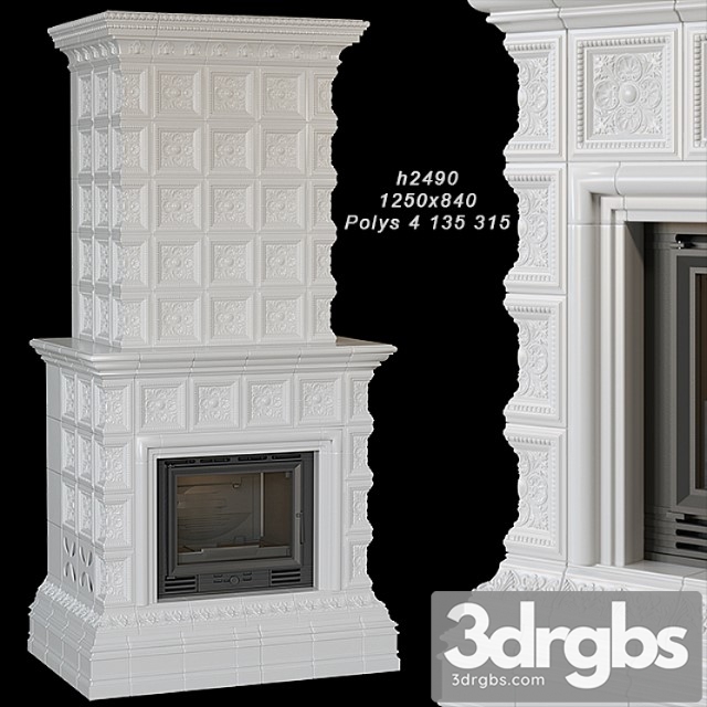 Tile fireplace 02 3dsmax Download - thumbnail 1