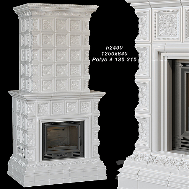 Tile fireplace 02 3DSMax File - thumbnail 1