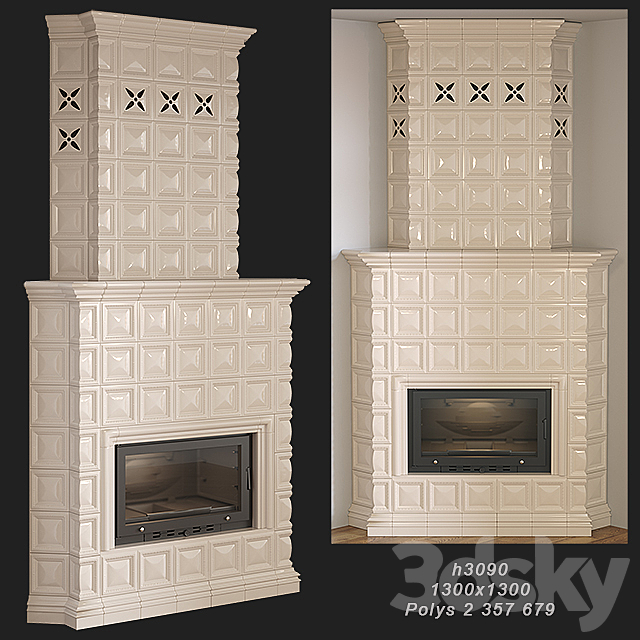 Tiled fireplace 03 3DSMax File - thumbnail 1