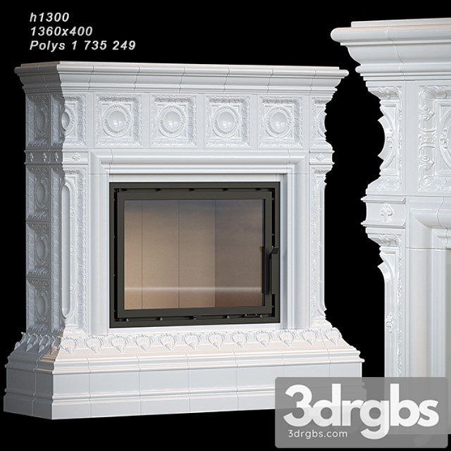 Tiled fireplace 04 3dsmax Download - thumbnail 1