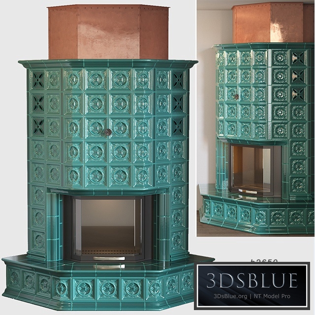 Tiled fireplace 3DS Max - thumbnail 3