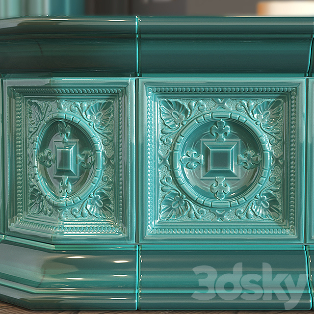 Tiled fireplace 3DSMax File - thumbnail 2