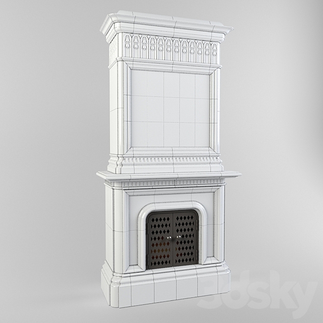 Tiled stove – fireplace Stockholm 3DSMax File - thumbnail 1