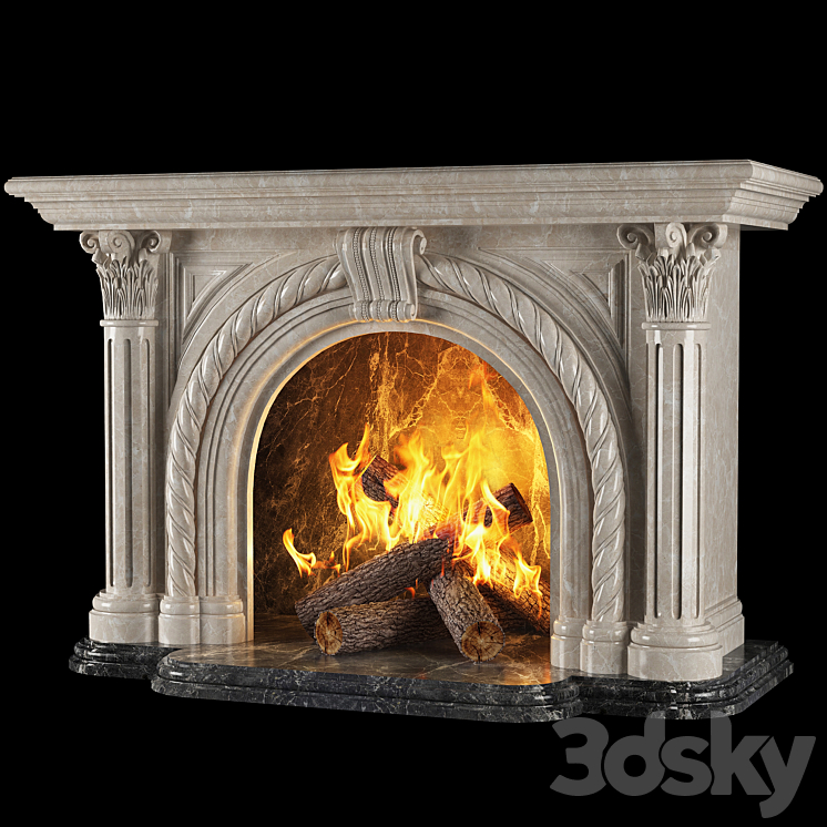 venice fireplace 3DS Max - thumbnail 1