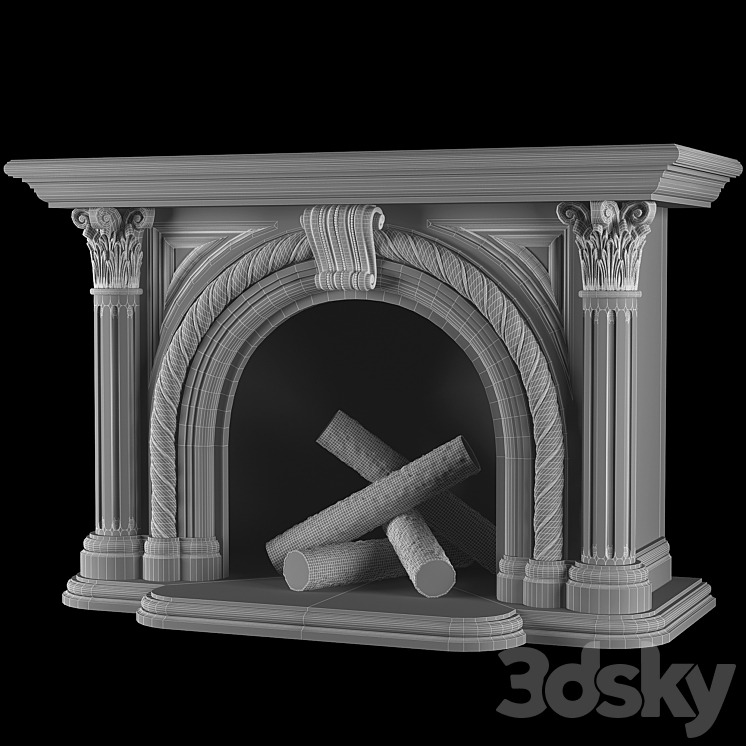 venice fireplace 3DS Max - thumbnail 2