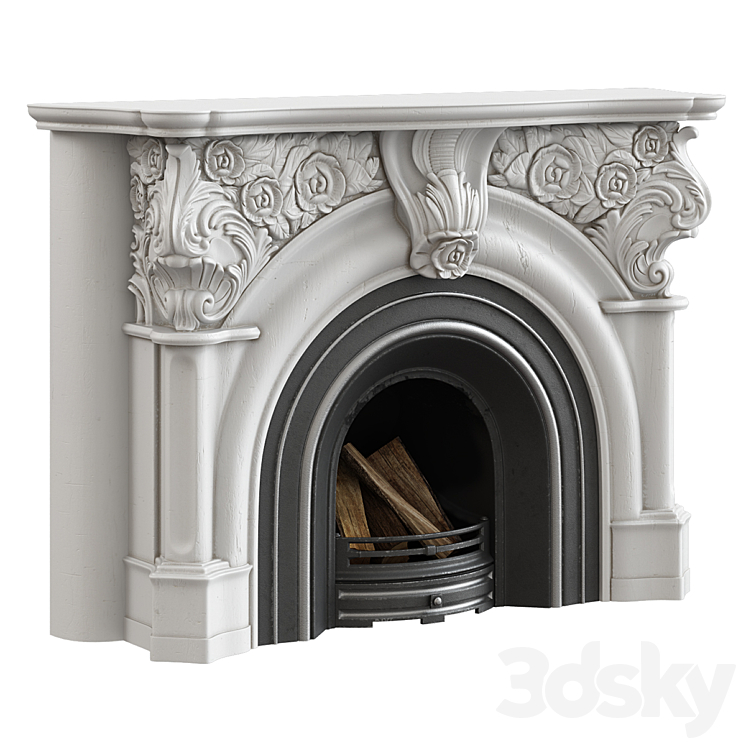 Victorian fireplace 3DS Max Model - thumbnail 3