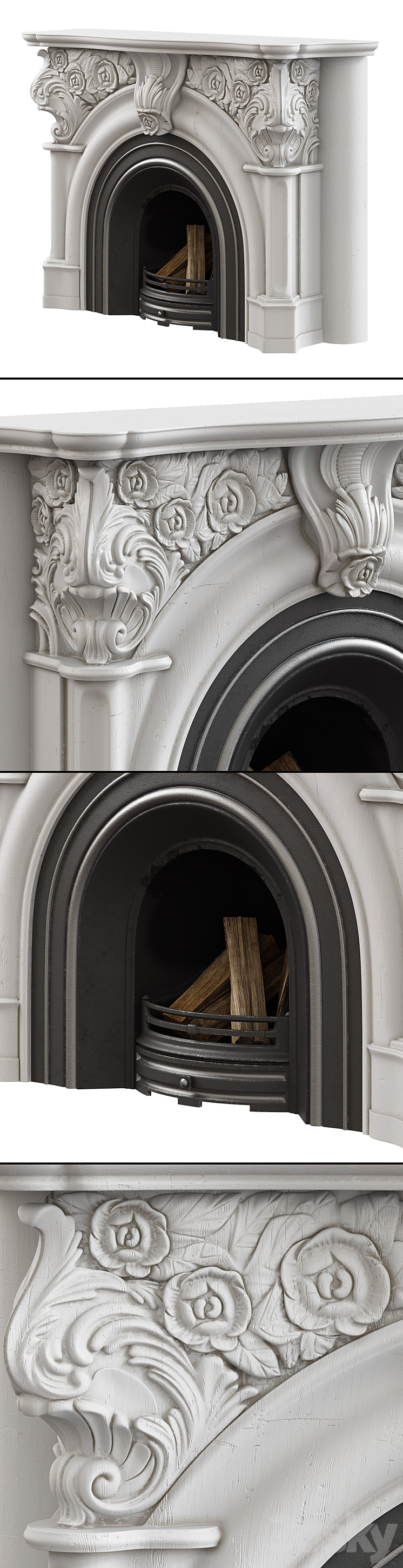 Victorian fireplace 3DS Max - thumbnail 2