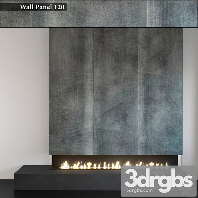 Wall panel 120. fireplace 3dsmax Download - thumbnail 1