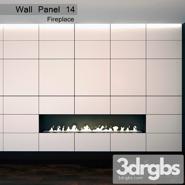 Wall panel 14. panel & fireplace 3dsmax Download - thumbnail 1