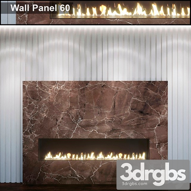 Wall panel 60. fireplace 3dsmax Download - thumbnail 1