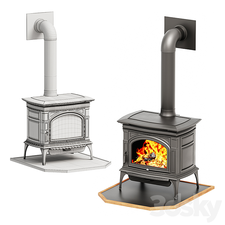 Wood burning stove 3DS Max - thumbnail 2