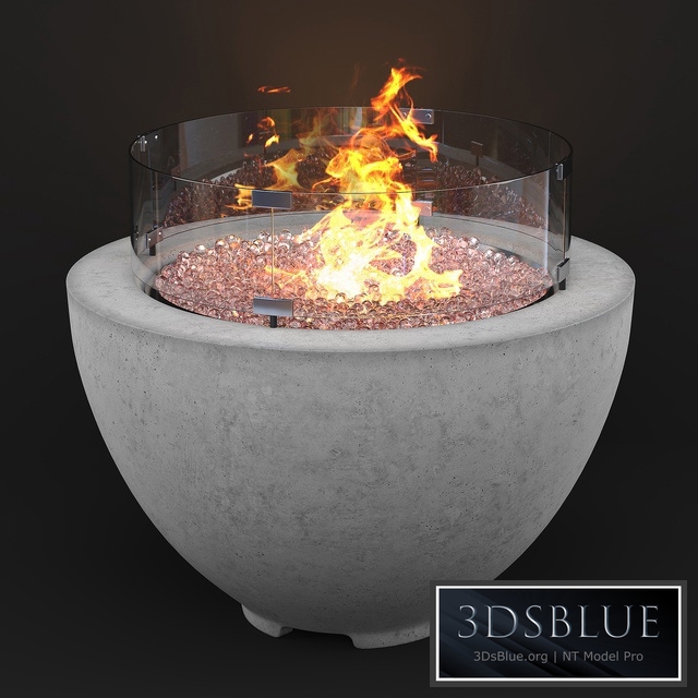 Wyfair – Cove Concrete Propane Natural Gas Fire Pit 3DS Max - thumbnail 3