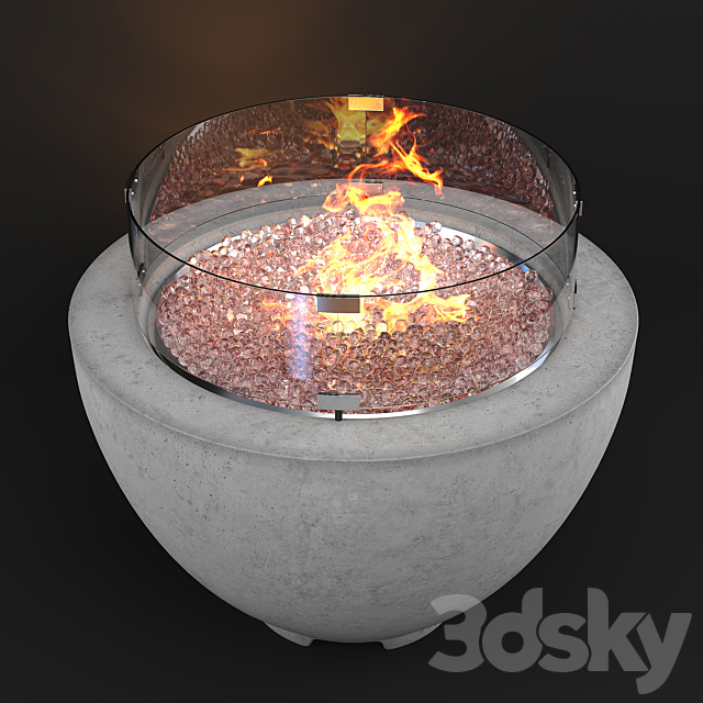 Wyfair – Cove Concrete Propane Natural Gas Fire Pit 3DSMax File - thumbnail 2