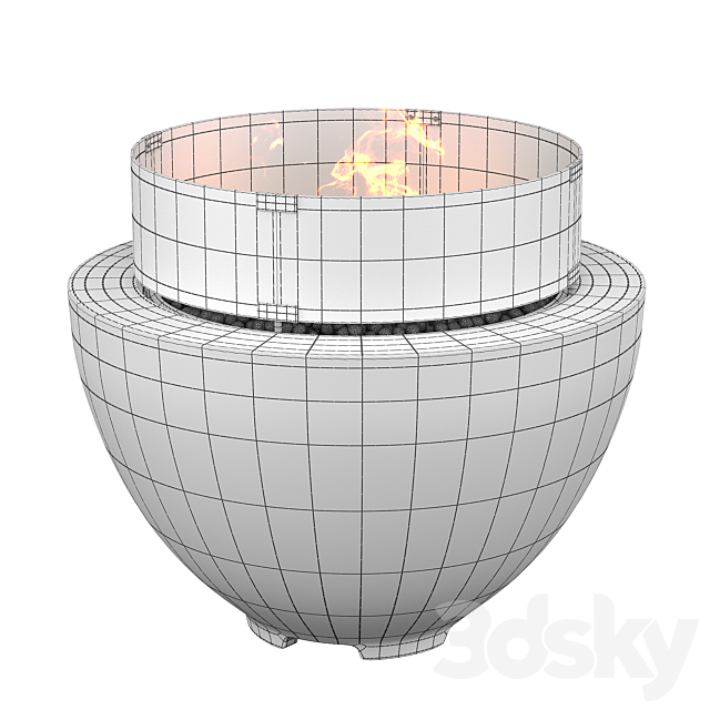 Wyfair – Cove Concrete Propane Natural Gas Fire Pit 3DSMax File - thumbnail 3