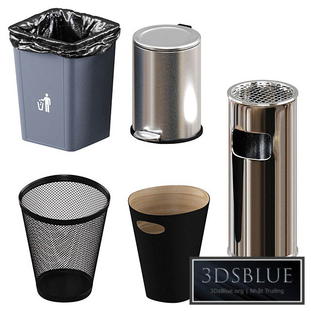 5 trash bin (low poly) 3DS Max - thumbnail 3