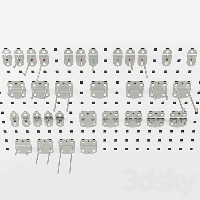 A set of RasterPlan fasteners for perforated panels 3ds Max - thumbnail 1