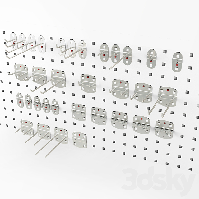 A set of RasterPlan fasteners for perforated panels 3ds Max - thumbnail 2