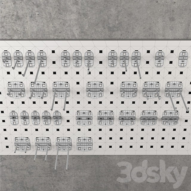 A set of RasterPlan fasteners for perforated panels 3ds Max - thumbnail 3