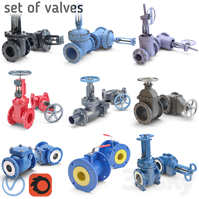 A set of valves 3DSMax File - thumbnail 1