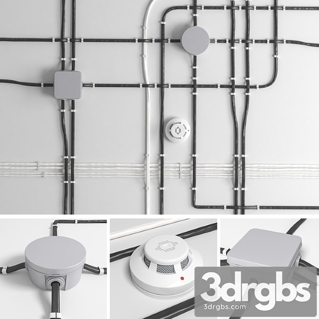 A set of wires for electrical wiring. 3dsmax Download - thumbnail 1