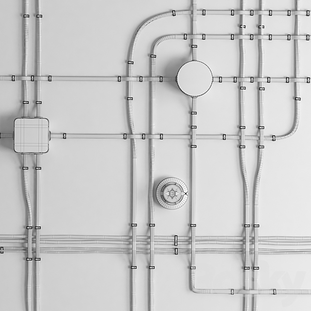 A set of wires for electrical wiring. 3DSMax File - thumbnail 2