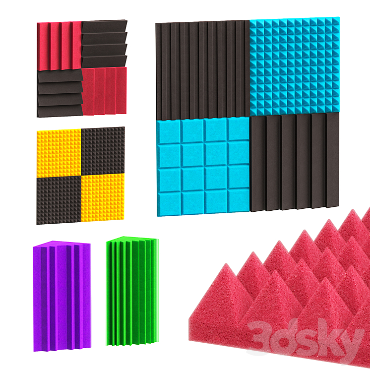 Acoustic panels 3DS Max Model - thumbnail 1