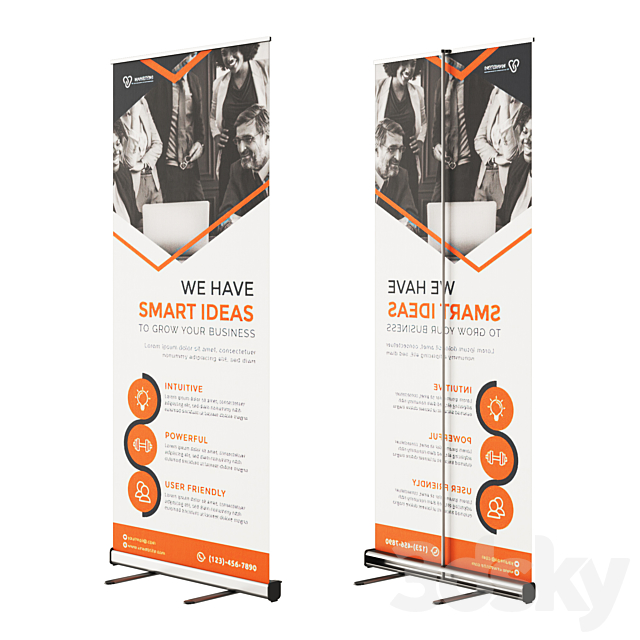 Advertising Banner Stands 3DS Max Model - thumbnail 2