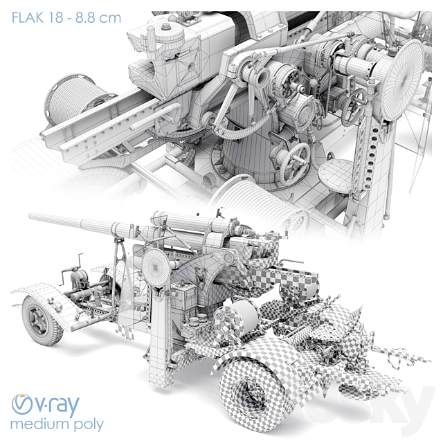 Anti-aircraft gun 3DSMax File - thumbnail 4