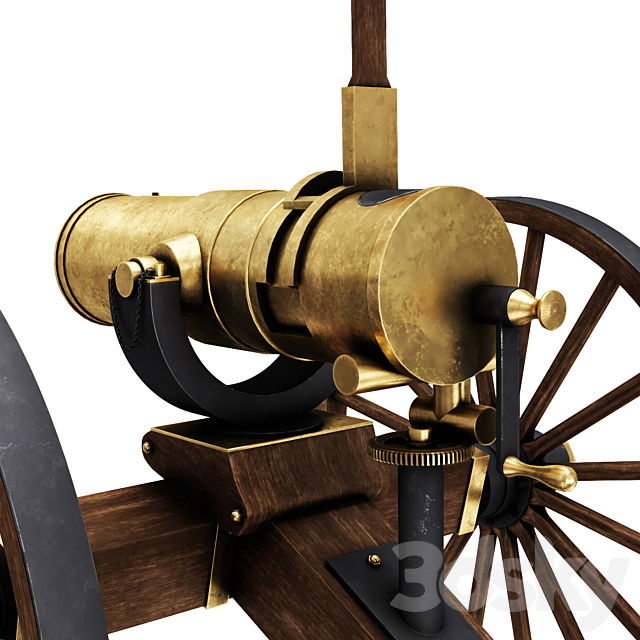 Antique Bronze Gun 3DS Max Model - thumbnail 3