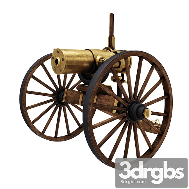 Antique bronze gun 3dsmax Download - thumbnail 1