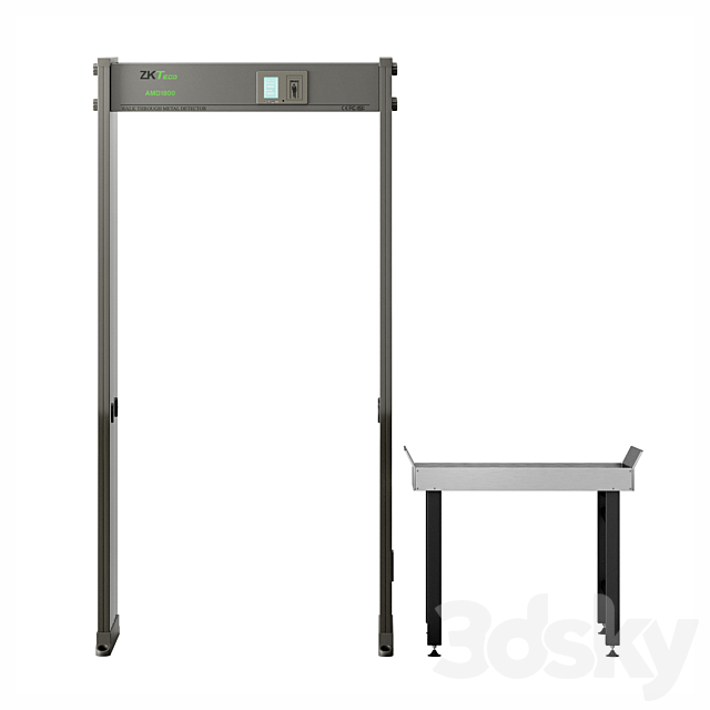 Arched metal detector AMD-1800 ZKTeco with inspection stand 3ds Max - thumbnail 2