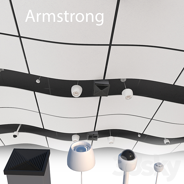 Armstrong Acoustic Ceiling 1 3ds Max - thumbnail 1