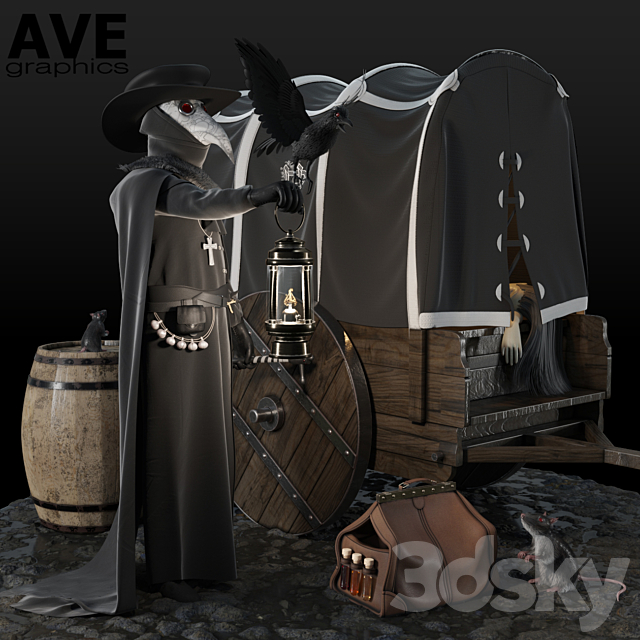 AVE Plague Doctor 3ds Max - thumbnail 1