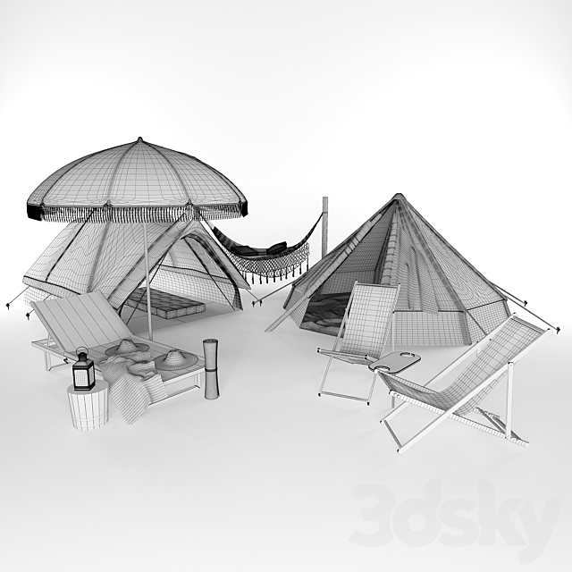 Beach Camping Area 3DS Max Model - thumbnail 2