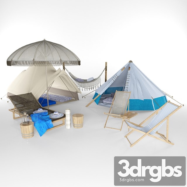 Beach camping area 3dsmax Download - thumbnail 1