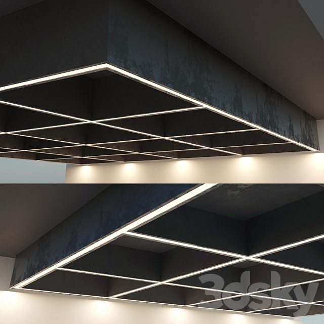 Beamed ceiling. Overlapping. 15 3ds Max - thumbnail 3