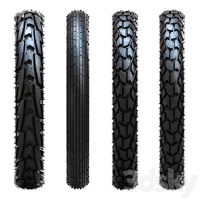 Bike tire tread Pyramids – set 1 3DS Max Model - thumbnail 2