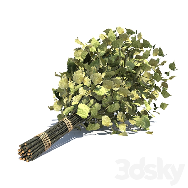 Birch broom for a bath or sauna 3ds Max - thumbnail 1