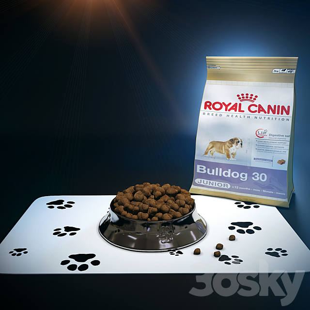 Bowl for the dog and cat food 3ds Max - thumbnail 1