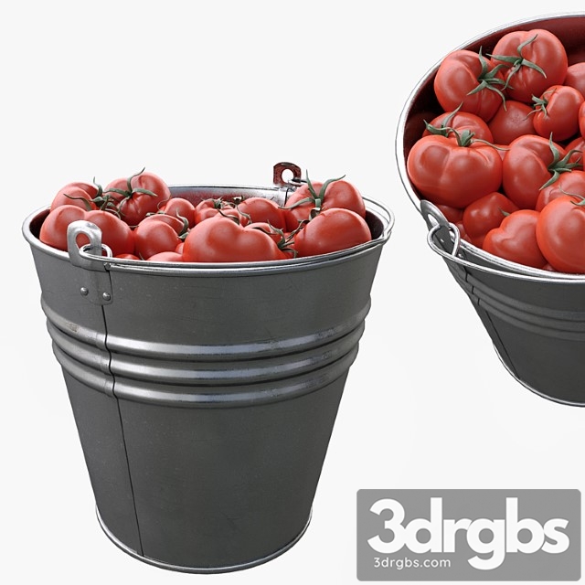 Bucket with tomatoes 3dsmax Download - thumbnail 1