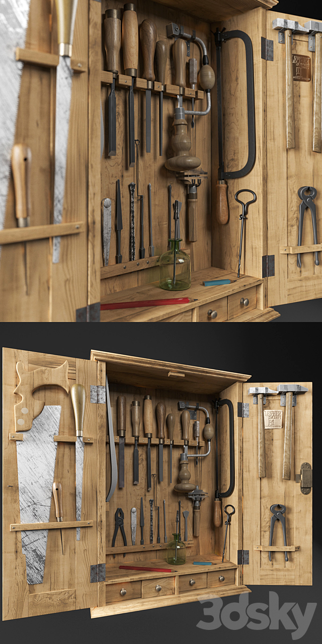 Cabinet with carpenter tools _ Cabinet with carpenter tools 3ds Max - thumbnail 2