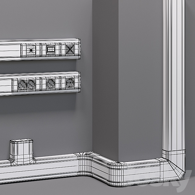 Cable channel Legrand DLP with integrated electrics 3DSMax File - thumbnail 3