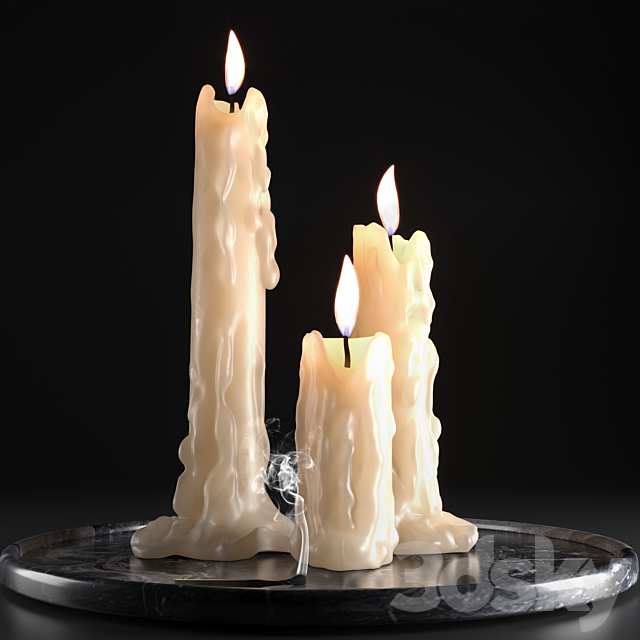 Candles 3DS Max Model - thumbnail 3